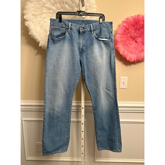POLO RALPH LAUREN 867 CLASSIC FIT BLUE JEANS SIZE 35/32 - Picture 1 of 6